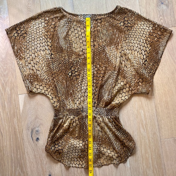 ANIMAL PRINT SHELL Flowy mesh graceful drape elastic waist - Picture 2 of 5